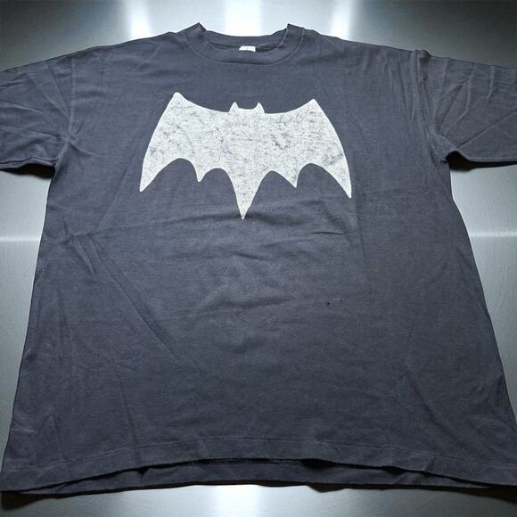 Vintage Rare DC Comics 1990s Single Stitch Men’s XL Batman Symbol Logo T-Shirt - Picture 1 of 4